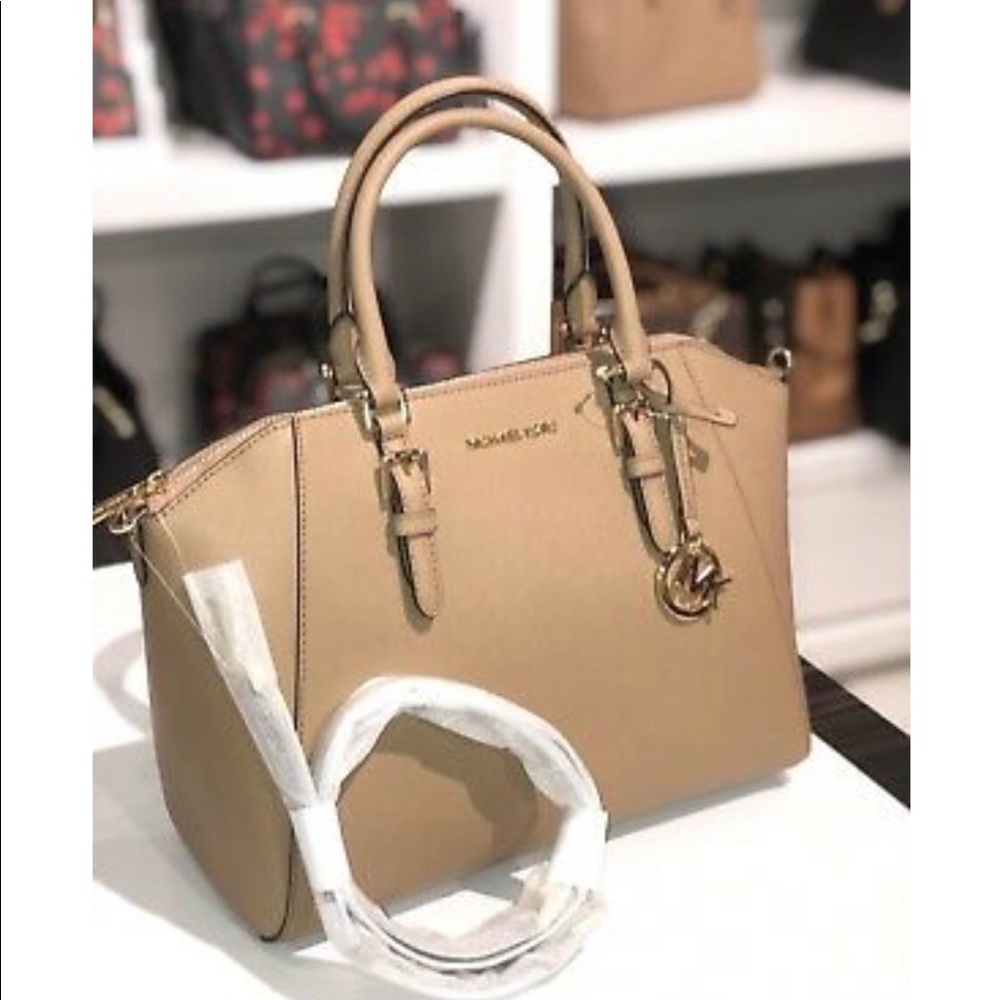 Michael Kors Ciara Large Satchel Dark Khaki - Picture 1 of 8